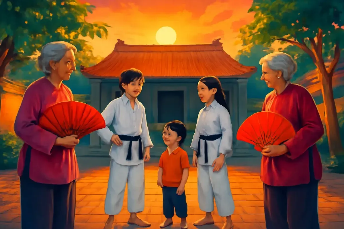 Vạch băng keo đỏ giữa sân nhà văn hóa