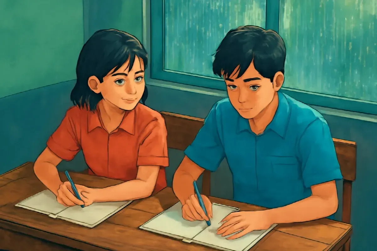 Vạch phấn trên bàn học