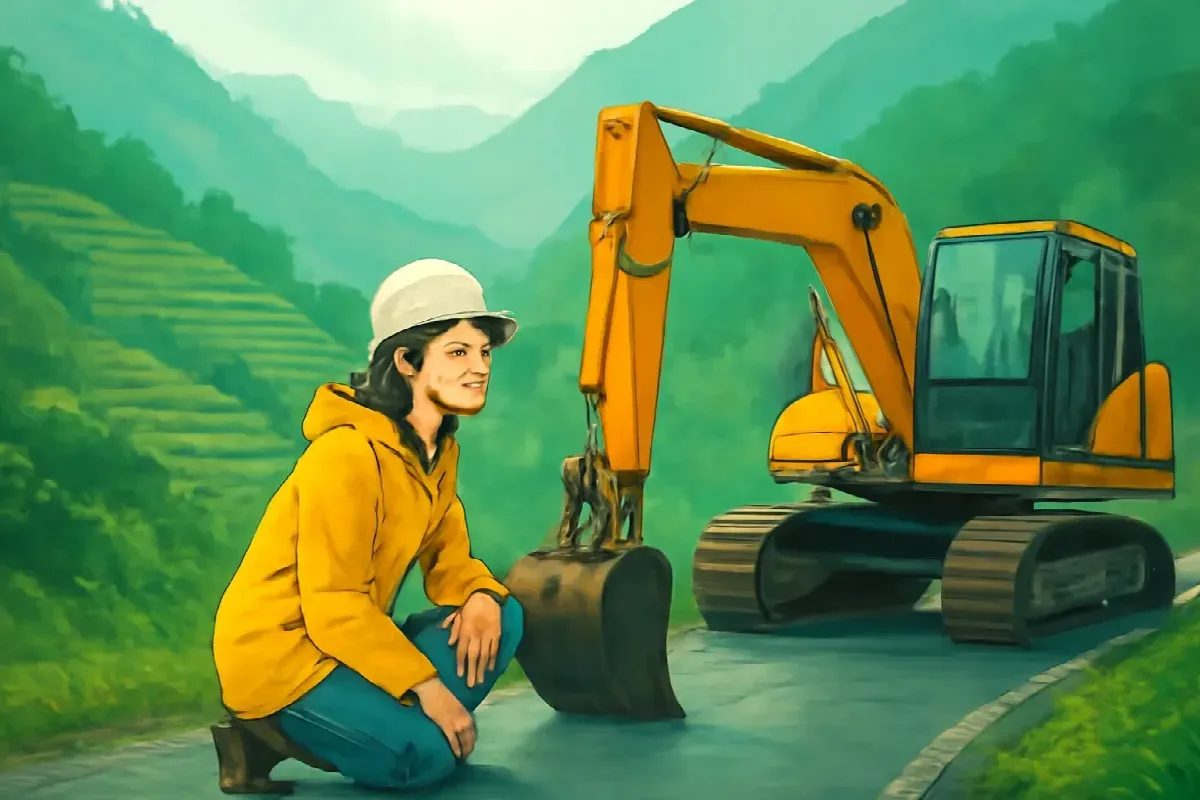 Vạch sơn đỏ trên đường lên Y Tý