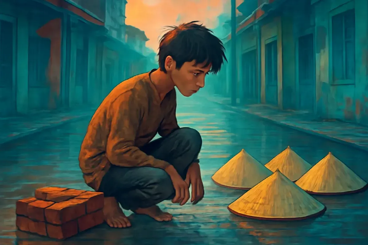 Viên gạch xếp hàng ngày hai mươi tám Tết