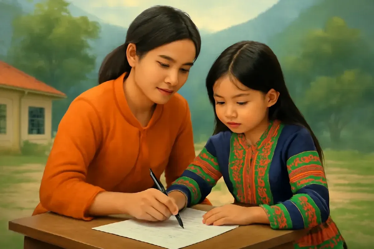 Vòng lặp trên váy thổ cẩm