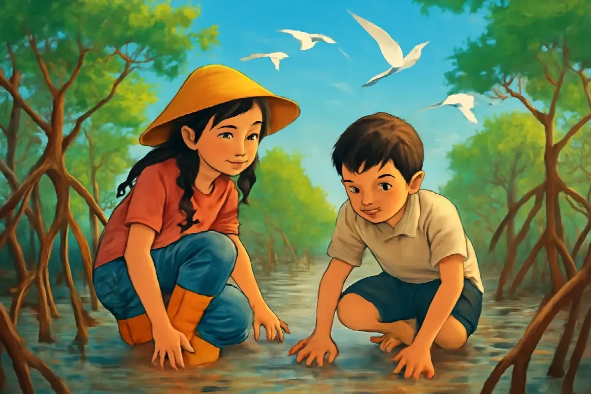 Vừng liếm lá mắm ở rừng ngập mặn