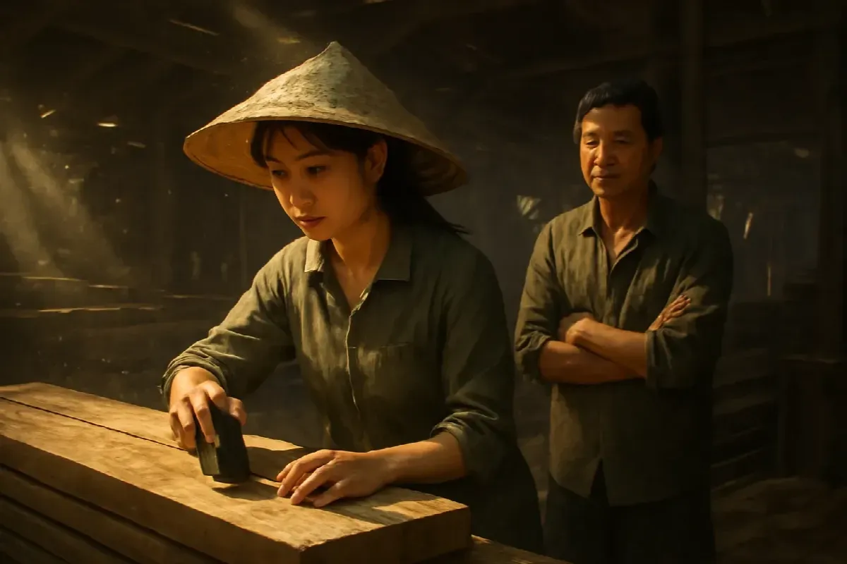 Xưởng gỗ keo ở Tuy Phước