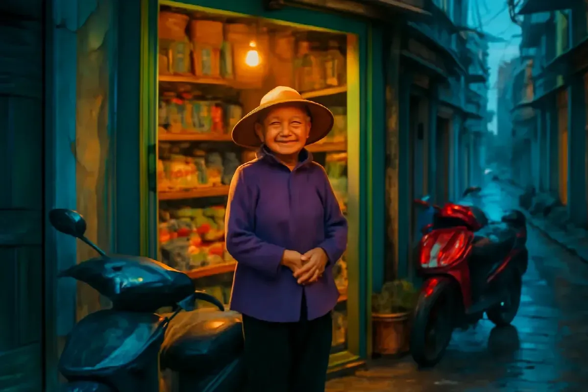 Yên xe khô sau cơn mưa hẻm Bàn Cờ